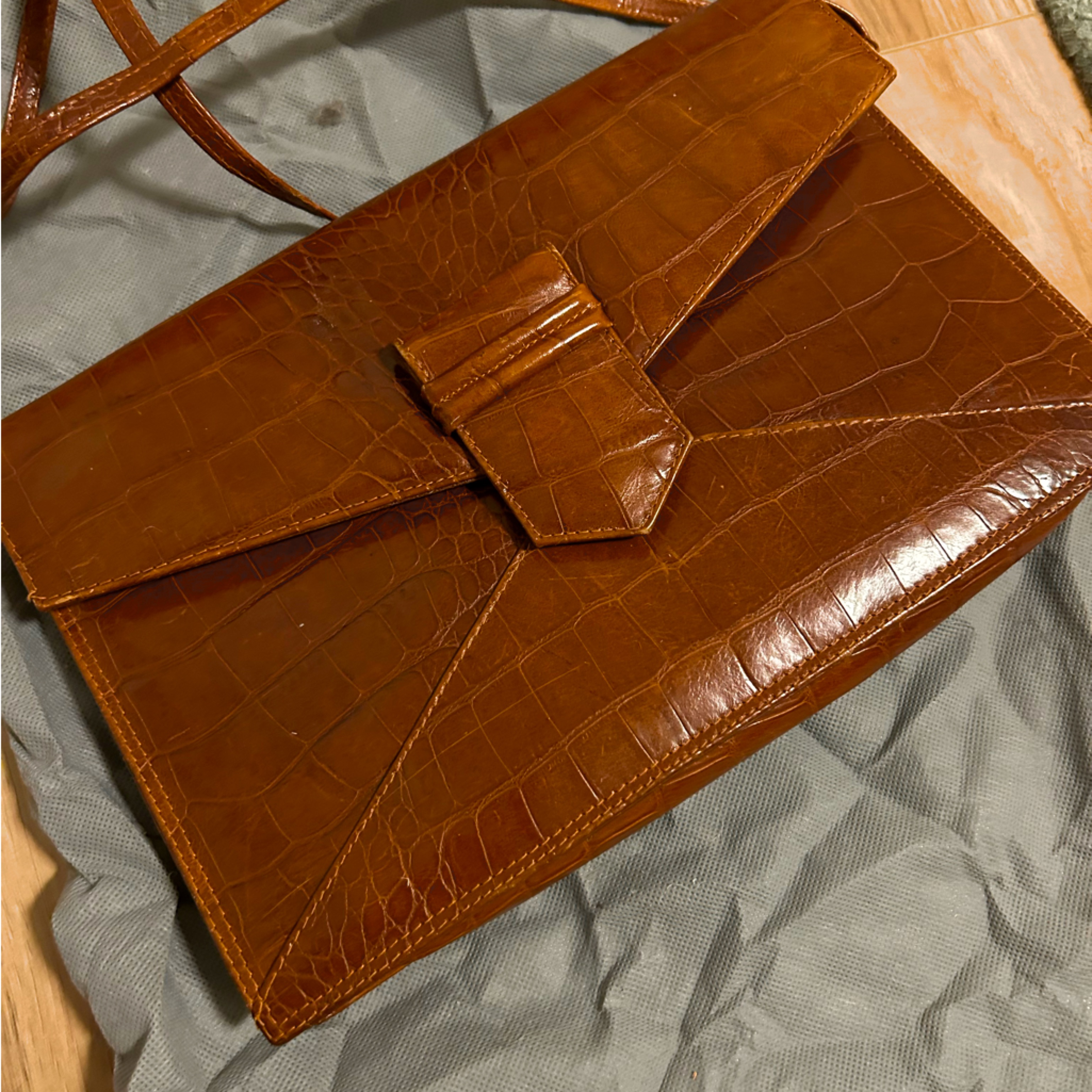 Crocodile Leather Bag Made In Italy